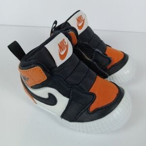 Nike Kids Orange Black White High-Top Sneakers